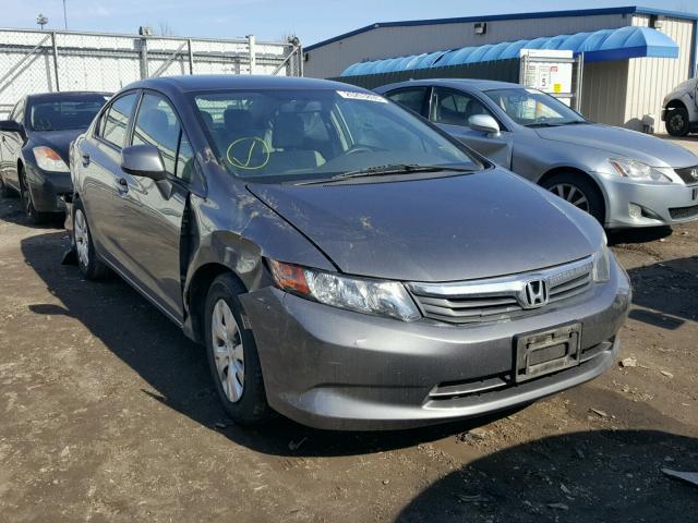 19XFB2F52CE387651 - 2012 HONDA CIVIC LX CHARCOAL photo 1