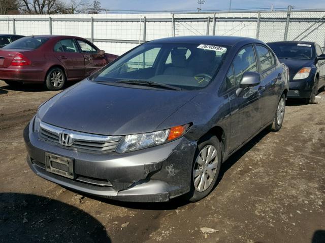 19XFB2F52CE387651 - 2012 HONDA CIVIC LX CHARCOAL photo 2