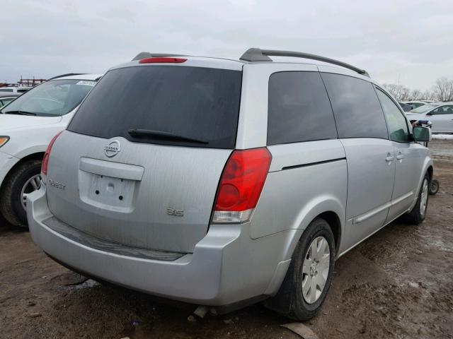 5N1BV28U04N367014 - 2004 NISSAN QUEST S SILVER photo 4