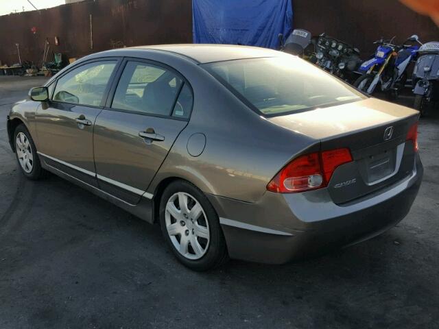 2HGFA16548H338381 - 2008 HONDA CIVIC LX GRAY photo 3