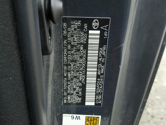 JTKDE167790290630 - 2009 TOYOTA SCION TC 石墨色 照片 10