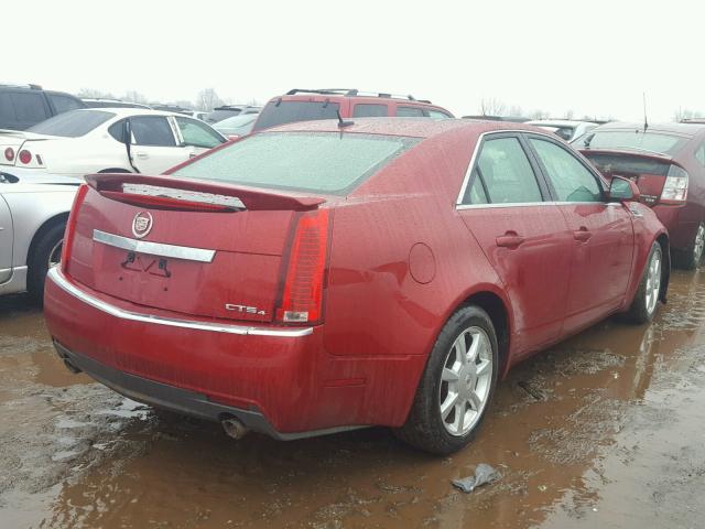 1G6DG577380185169 - 2008 CADILLAC CTS RED photo 4