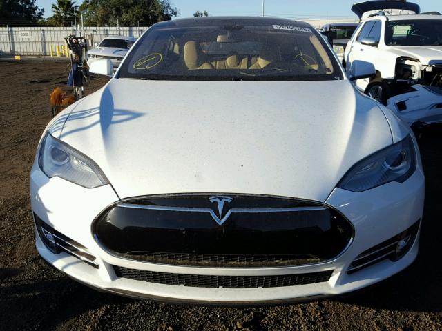 5YJSA1CP1DFP07152 - 2013 TESLA MODEL S WHITE photo 9