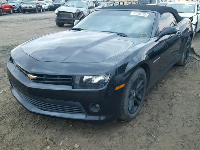 2G1FD3D37F9266255 - 2015 CHEVROLET CAMARO LT BLACK photo 2