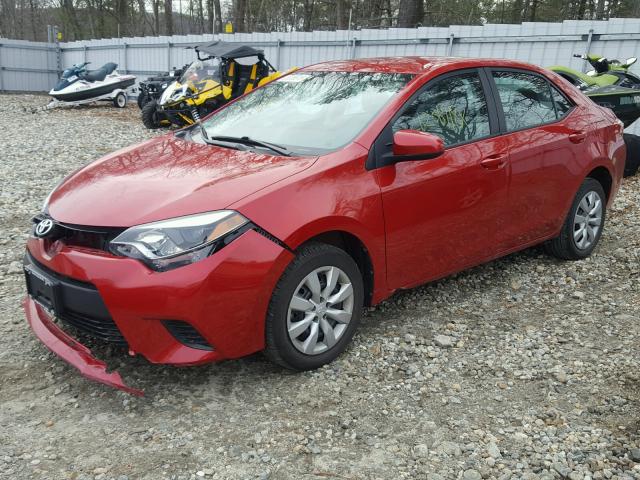 2T1BURHE7EC022074 - 2014 TOYOTA COROLLA L RED photo 2