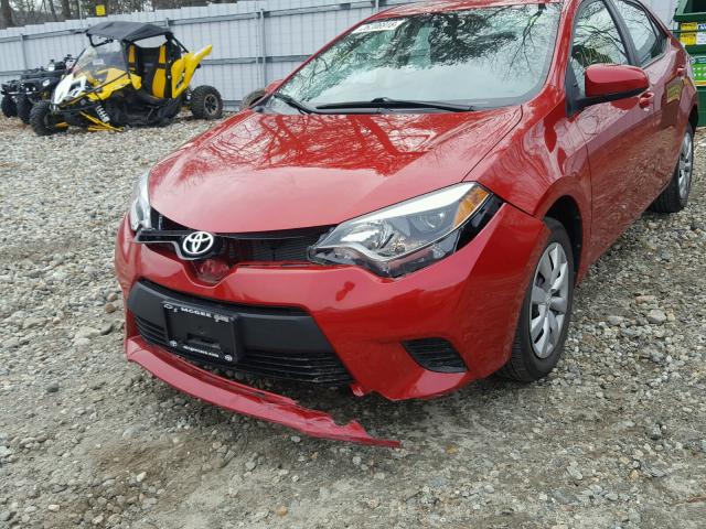 2T1BURHE7EC022074 - 2014 TOYOTA COROLLA L RED photo 9