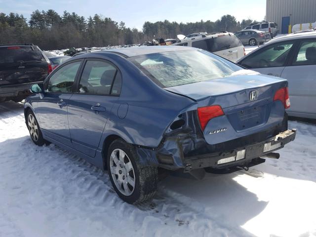 2HGFA16556H502489 - 2006 HONDA CIVIC LX BLUE photo 3