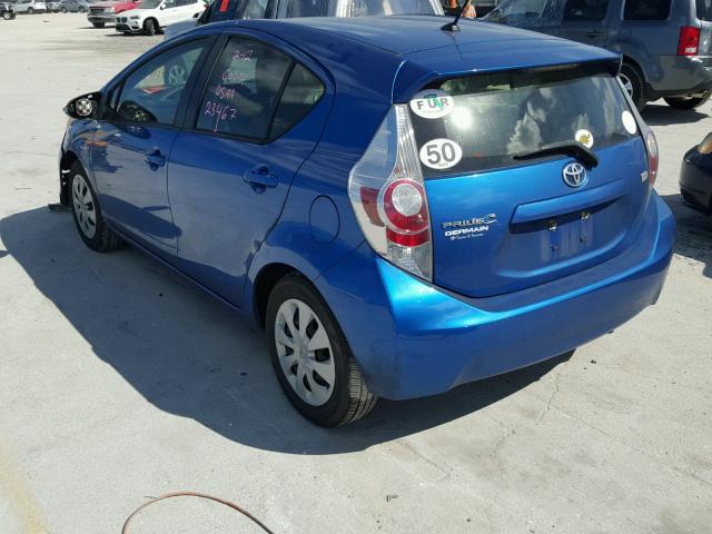 JTDKDTB31E1559774 - 2014 TOYOTA PRIUS C BLUE photo 3