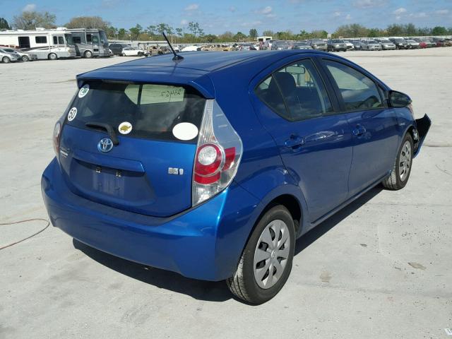 JTDKDTB31E1559774 - 2014 TOYOTA PRIUS C BLUE photo 4