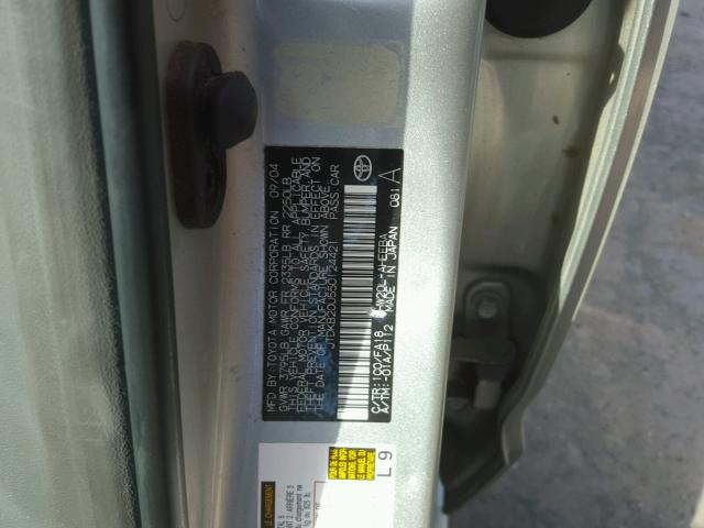 JTDKB20U550124421 - 2005 TOYOTA PRIUS SILVER photo 10