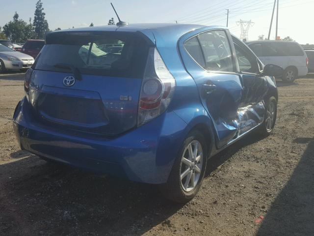 JTDKDTB39D1036372 - 2013 TOYOTA PRIUS C BLUE photo 4