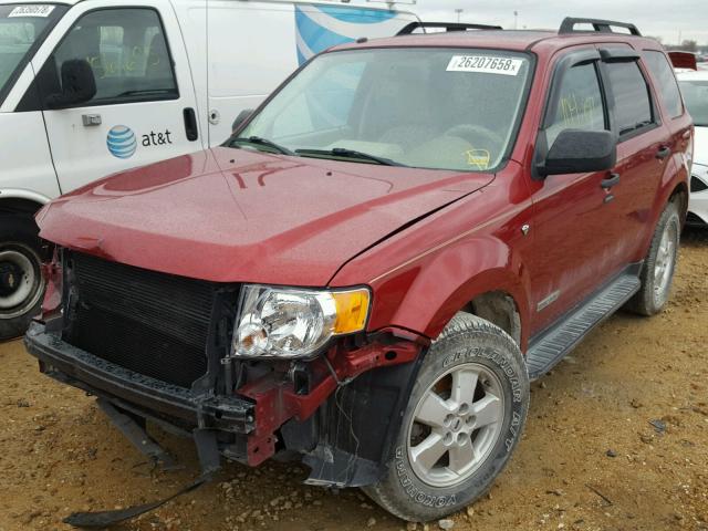 1FMCU031X8KA96916 - 2008 FORD ESCAPE XLT RED photo 2