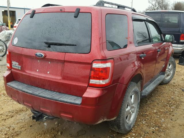 1FMCU031X8KA96916 - 2008 FORD ESCAPE XLT RED photo 4