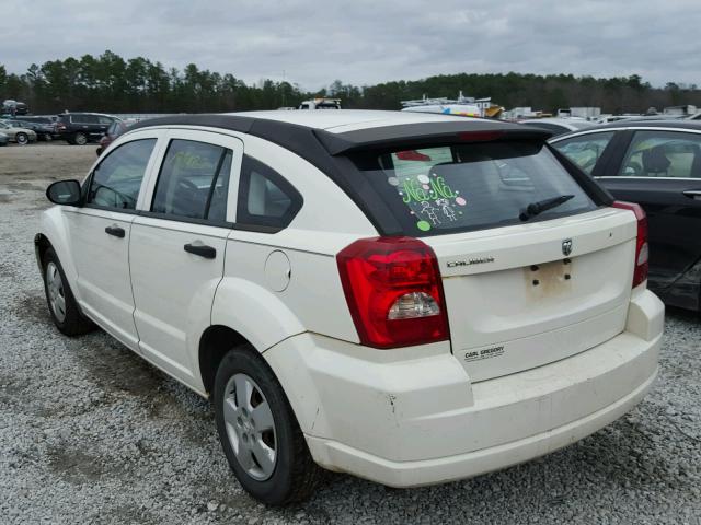 1B3HB28B07D134350 - 2007 DODGE CALIBER WHITE photo 3