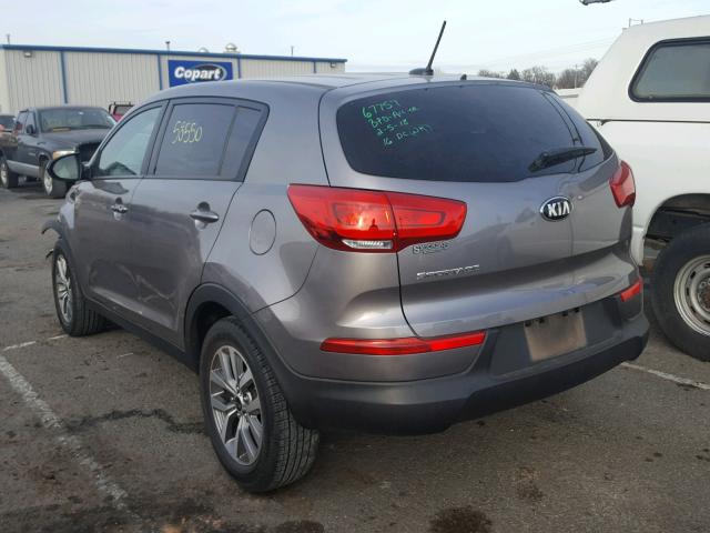 KNDPB3AC3E7639796 - 2014 KIA SPORTAGE B CHARCOAL photo 3