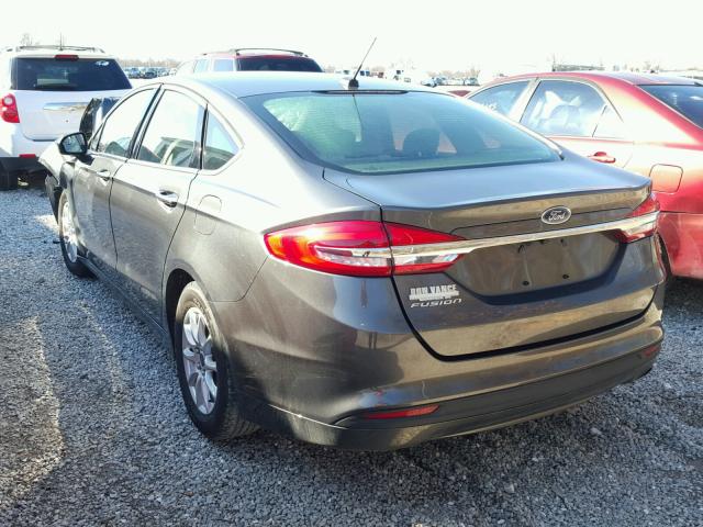 3FA6P0G79HR350074 - 2017 FORD FUSION S CHARCOAL photo 3