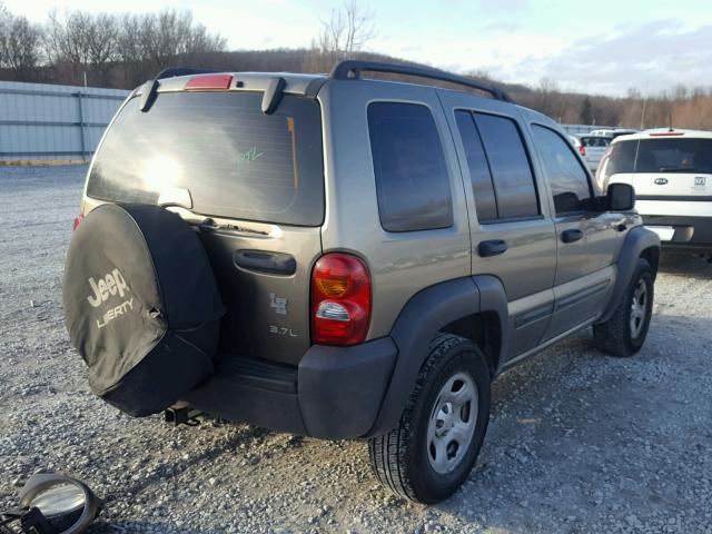 1J4GK48K64W326145 - 2004 JEEP LIBERTY SP GRAY photo 4