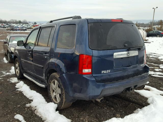 5FNYF48559B038976 - 2009 HONDA PILOT EXL BLUE photo 3