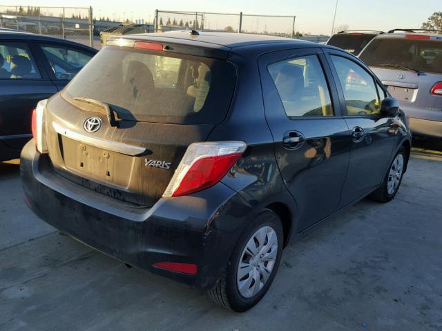 JTDKTUD32CD536263 - 2012 TOYOTA YARIS BLACK photo 4