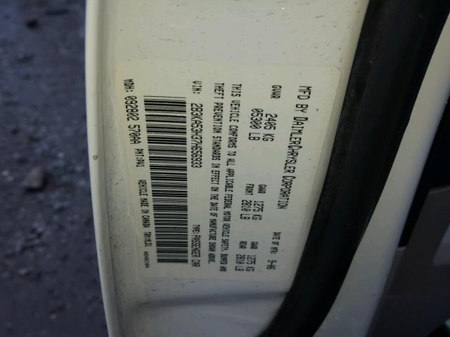 2B3KA53H37H656933 - 2007 DODGE CHARGER R/ WHITE photo 10