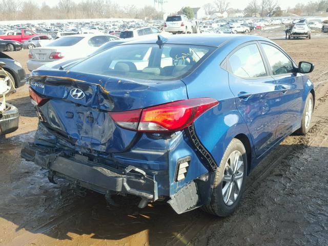 KMHDH4AE4FU223425 - 2015 HYUNDAI ELANTRA SE BLUE photo 4