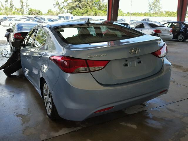 KMHDH4AE2DU601612 - 2013 HYUNDAI ELANTRA GL BLUE photo 3