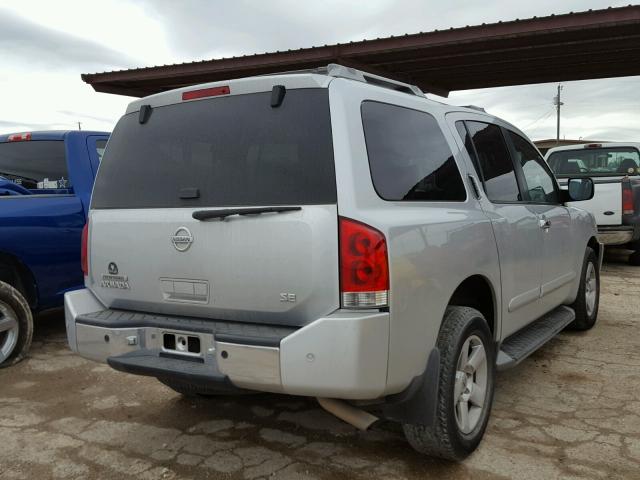 5N1AA08A44N728410 - 2004 NISSAN ARMADA SE SILVER photo 4