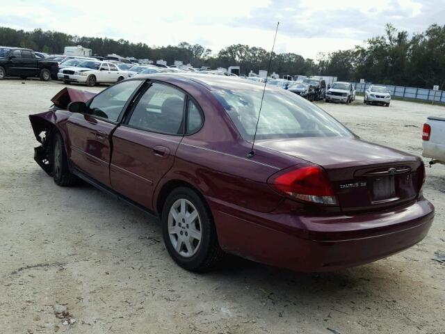 1FAFP53U07A125284 - 2007 FORD TAURUS SE BURGUNDY photo 3