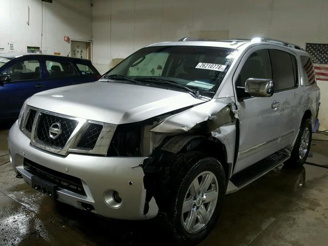 5N1AA0NE0AN619557 - 2010 NISSAN ARMADA PLA SILVER photo 2