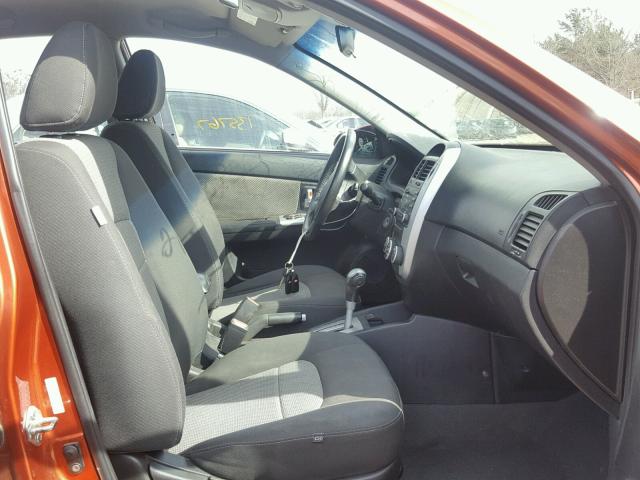 KNAFE161885017447 - 2008 KIA SPECTRA5 5 ORANGE photo 5