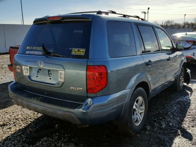 2HKYF18695H515895 - 2005 HONDA PILOT EXL TEAL photo 4