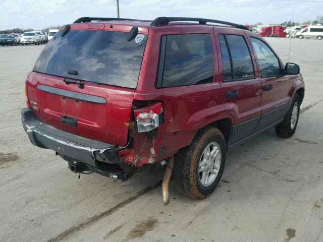 1J4GX48S74C370979 - 2004 JEEP GRAND CHER RED photo 4