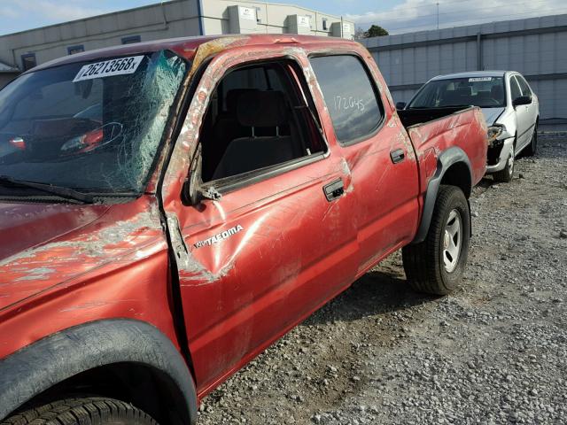 5TEGN92NX3Z220327 - 2003 TOYOTA TACOMA DOU RED photo 9