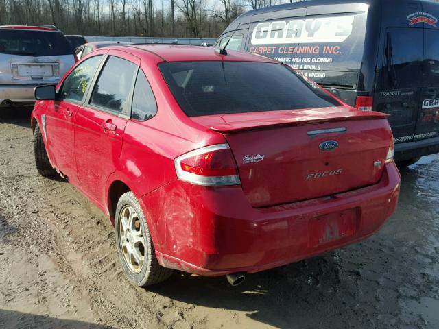 1FAHP35N18W289621 - 2008 FORD FOCUS SE RED photo 3