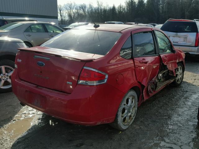 1FAHP35N18W289621 - 2008 FORD FOCUS SE RED photo 4