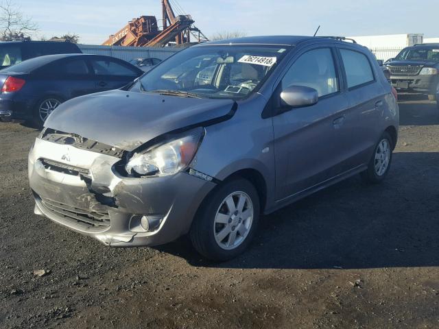 ML32A4HJ8FH059580 - 2015 MITSUBISHI MIRAGE ES GRAY photo 2