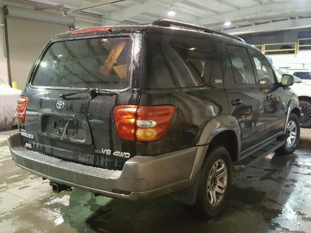 5TDBT44A54S205973 - 2004 TOYOTA SEQUOIA SR BLACK photo 4