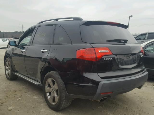 2HNYD28847H518982 - 2007 ACURA MDX SPORT BLACK photo 3