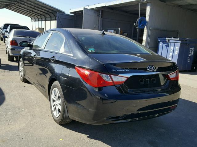 5NPEB4AC0DH607380 - 2013 HYUNDAI SONATA GLS BLACK photo 3