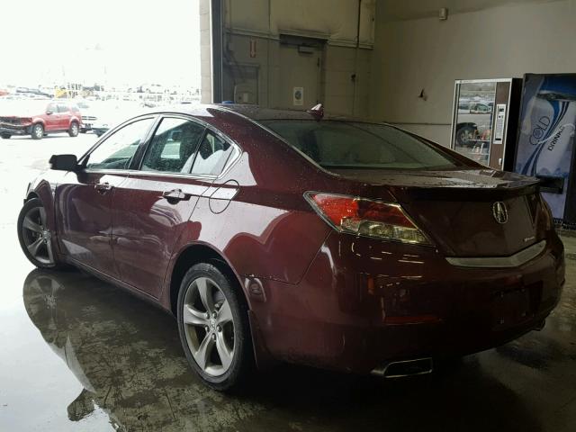 19UUA9F50DA004783 - 2013 ACURA TL TECH MAROON photo 3