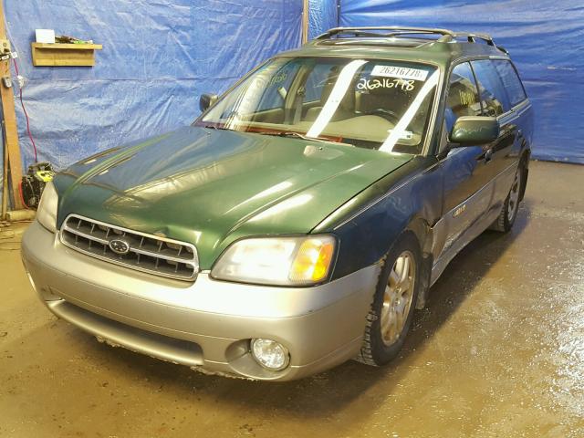 4S3BH6867Y7612440 - 2000 SUBARU LEGACY OUT GREEN photo 2