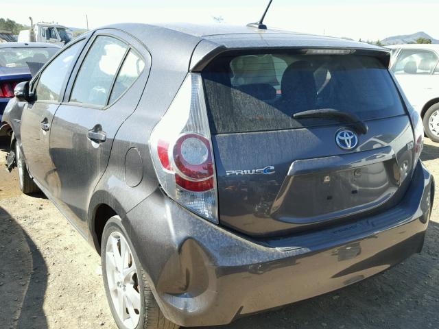 JTDKDTB32C1000487 - 2012 TOYOTA PRIUS C GRAY photo 3