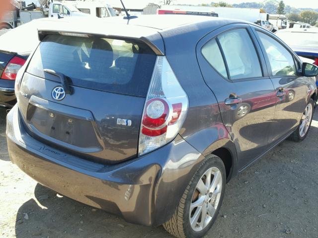 JTDKDTB32C1000487 - 2012 TOYOTA PRIUS C GRAY photo 4