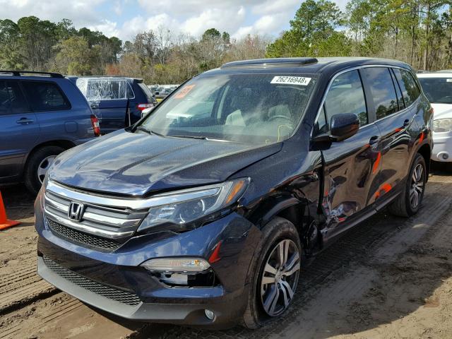 5FNYF5H5XGB006530 - 2016 HONDA PILOT EXL BLUE photo 2