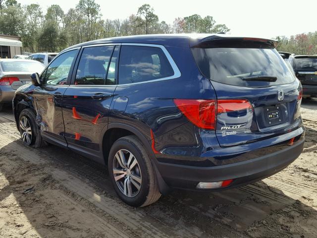 5FNYF5H5XGB006530 - 2016 HONDA PILOT EXL BLUE photo 3