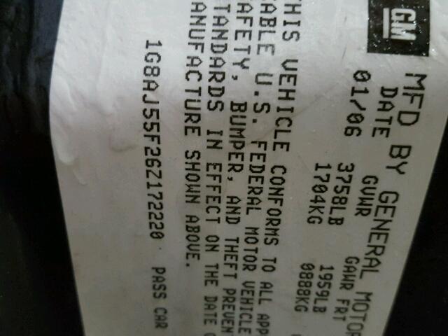 1G8AJ55F26Z172220 - 2006 SATURN ION LEVEL ოქროსფერი ფოტო 10