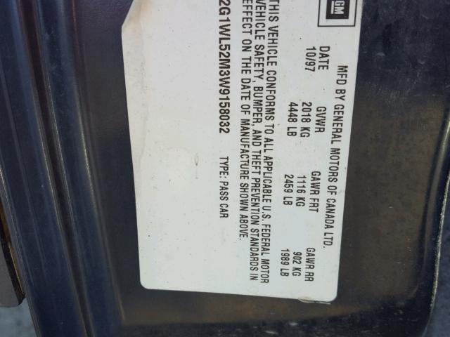 2G1WL52M3W9158032 - 1998 CHEVROLET LUMINA BAS ლურჯი ფოტო 10