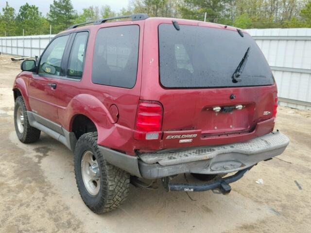 1FMYU60EX2UC80572 - 2002 FORD EXPLORER S BURGUNDY photo 3