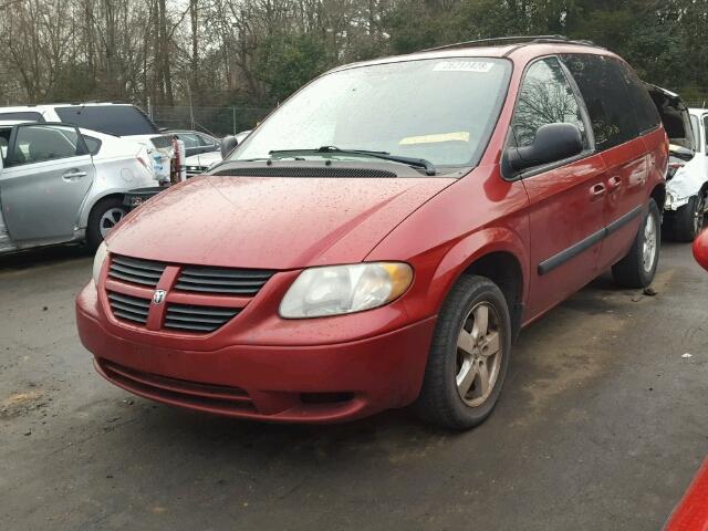 1D4GP45R06B591388 - 2006 DODGE CARAVAN SX RED photo 2