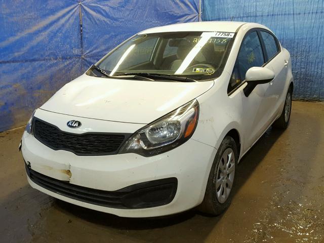 KNADM4A38D6215471 - 2013 KIA RIO LX WHITE photo 2